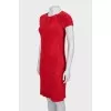 Textured dress with patch pockets