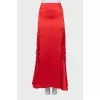 Червона спідниця максі із шовку
