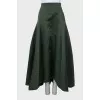 Green silk maxi skirt