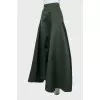 Green silk maxi skirt