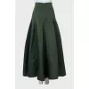 Green silk maxi skirt