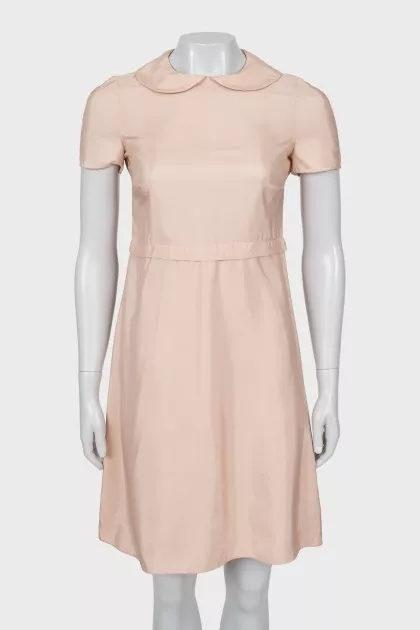 Silk dress with collar