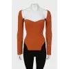 Long sleeve ribbed top