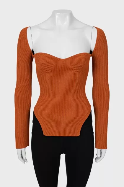 Long sleeve ribbed top