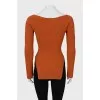 Long sleeve ribbed top