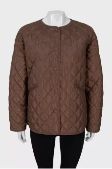 Oversized brown quilted jacket