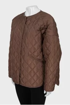 Oversized brown quilted jacket