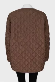 Oversized brown quilted jacket