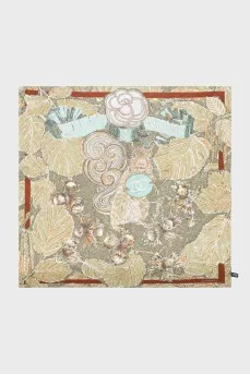 Silk scarf with bright print
