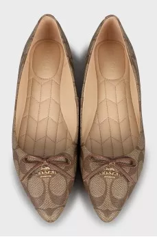 Canvas ballerinas in signature print