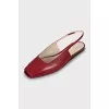 Red slingbacks with tag