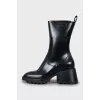 Square Toe Rubber Ankle Boots