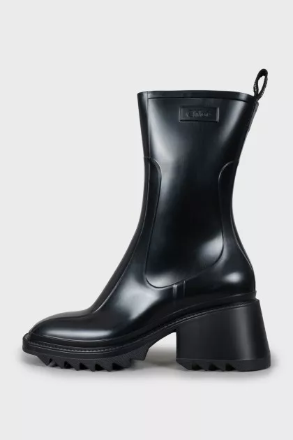 Square Toe Rubber Ankle Boots