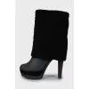 Insulated high heel ankle boots