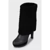 Insulated high heel ankle boots