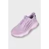Textile sneakers with tag