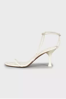 White heeled sandals