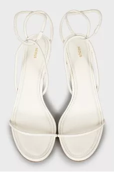 White heeled sandals