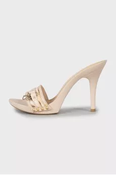 Logo heeled sandals