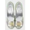 Patent leather shoes with metal heels