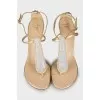 Wedge sandals decorated with rhinestones