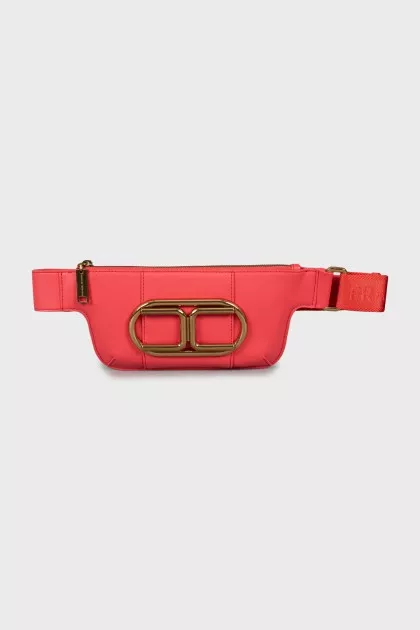 Faux leather belt bag with tag