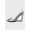 Silver leather shoes