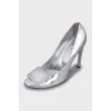 Silver leather shoes