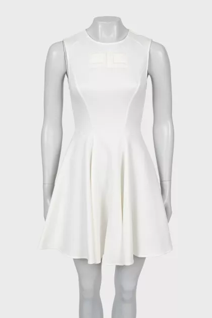 Dress with raised logo and tag