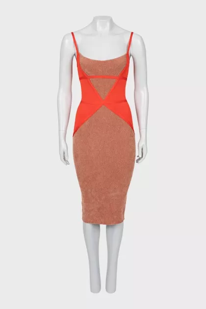 Bodycon dress with straps and tag