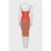 Bodycon dress with straps and tag