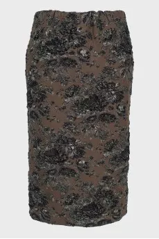 Straight brown midi skirt