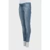 Skinny jeans with zips at the bottom