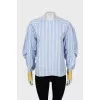 Striped blouse with puff sleeves