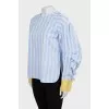 Striped blouse with puff sleeves