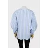 Striped blouse with puff sleeves
