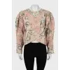 Cropped blouse with voluminous sleeves