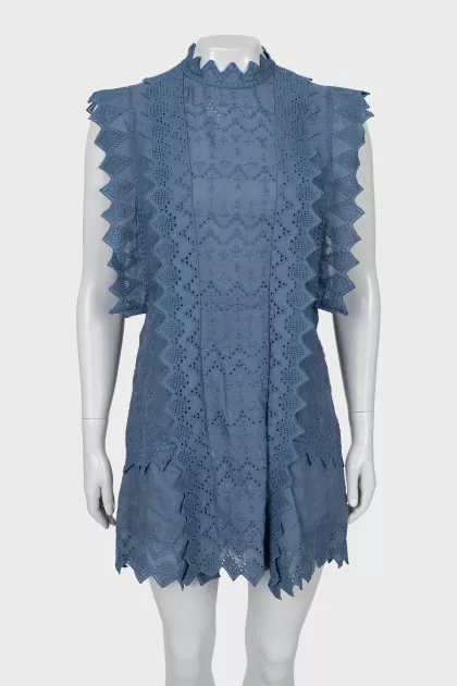 Blue A-line dress with tag