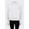 White blouse with embroidery and tag