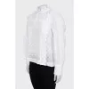 White blouse with embroidery and tag