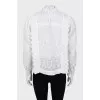 White blouse with embroidery and tag