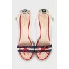 Mixed color suede sandals