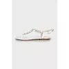 Leather sandals with silver decor
