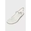 Leather sandals with silver decor