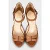 Brown heeled sandals
