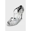 Silver high heel sandals