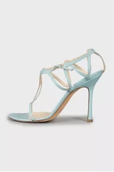 Blue high heel sandals