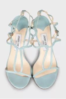 Blue high heel sandals