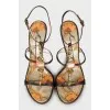 Textile heeled sandals with decor