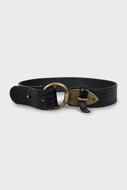 Black leather belt